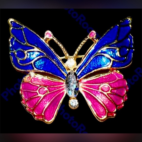 Butterfly, 1 1/2” brooch, pin vintage style, gold tone - Picture 1 of 3